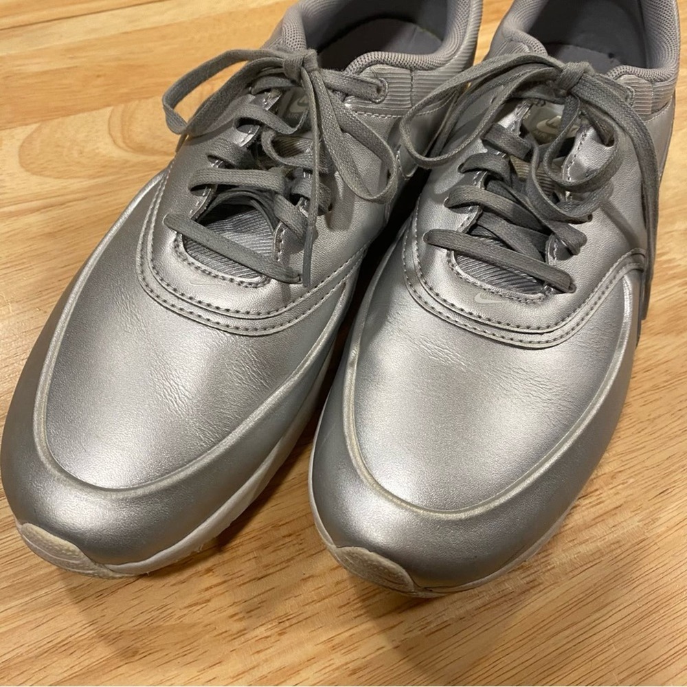 Nike Air Max Thea Silver Chrome Tennis Shoes - Picture 2 of 6